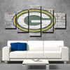 5 panel canvas art framed Packers white wall logo live room decor-1209 (3)