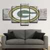 5 panel canvas art framed Packers white wall logo live room decor-1209 (4)