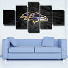 5 panel canvas art framed Purple Pain black wood live room decor-1201 (2)