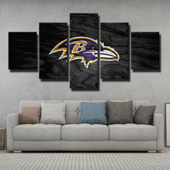 5 panel canvas art framed Purple Pain black wood live room decor-1201 (4)
