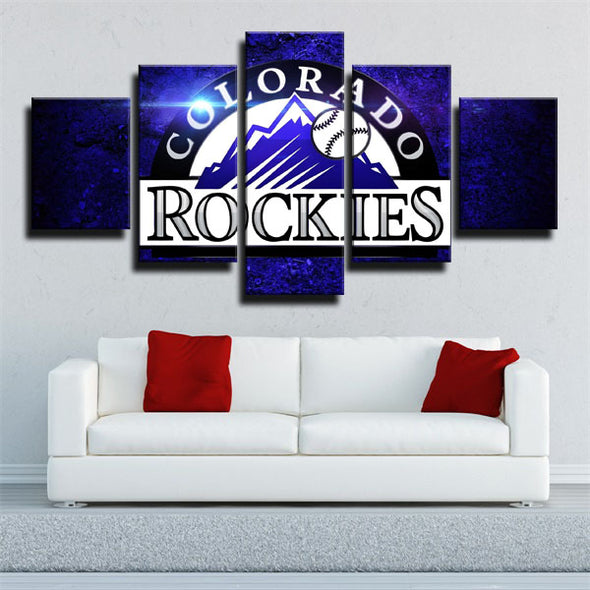 5 panel canvas art framed printsColorado Rockies Badge  decor picture1206 (3)