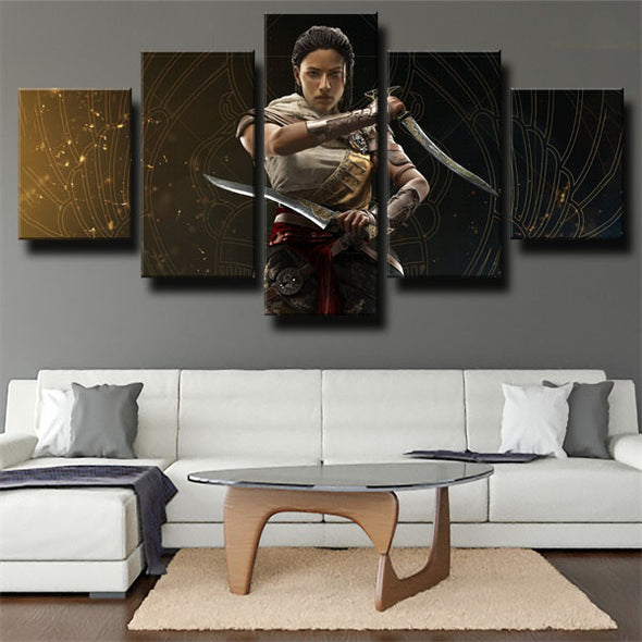5 panel canvas art framed prints Assassin Origins aya wall picture-1201 (2)