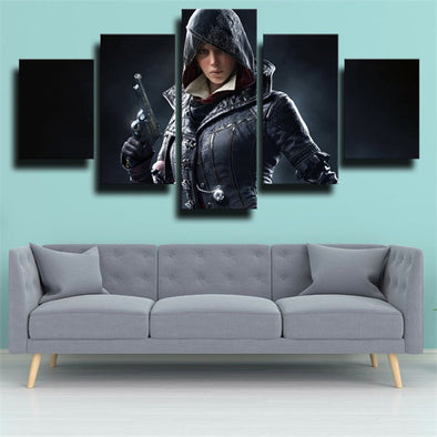 5 panel canvas art framed prints Assassin Syndicate Evie wall picture-12014 (1)