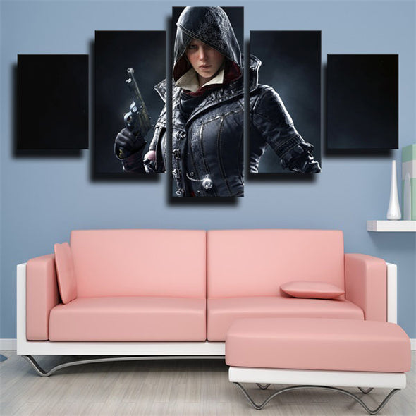 5 panel canvas art framed prints Assassin Syndicate Evie wall picture-12014 (2)