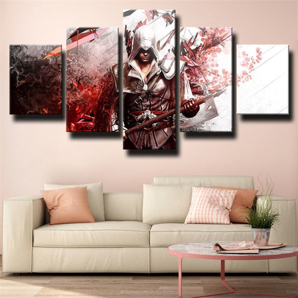 5 panel canvas art framed prints Assassin's Creed Altaïr home decor-1209 (1)