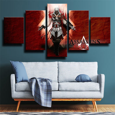 5 panel canvas art framed prints Assassin's Creed II Desmond wall decor-1210 (1)