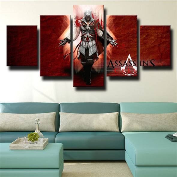 5 panel canvas art framed prints Assassin's Creed II Desmond wall decor-1210 (2)
