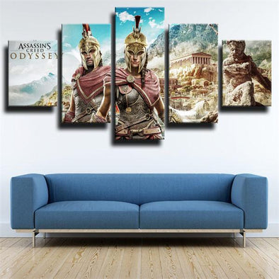 5 panel canvas art framed prints Assassin's Creed Odyssey home decor-1204 (1)