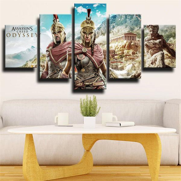 5 panel canvas art framed prints Assassin's Creed Odyssey home decor-1204 (2)