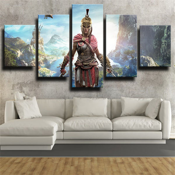 5 panel canvas art framed prints Assassin's Creed Odyssey wall decor-1205 (2)