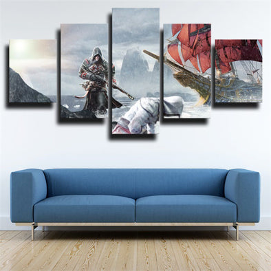 5 panel canvas art framed prints Assassin's Creed Rogue wall picture-1201 (1)