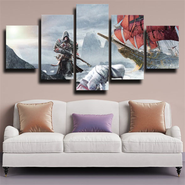 5 panel canvas art framed prints Assassin's Creed Rogue wall picture-1201 (2)