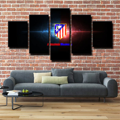 5 panel canvas art framed prints Atlético Madrid Badge live room decor1214 (1)