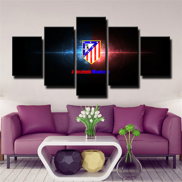 5 panel canvas art framed prints Atlético Madrid Badge live room decor1214 (2)