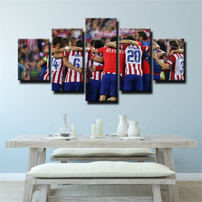 5 panel canvas art framed prints Atlético Madrid Symbol  decor picture1232 (1)