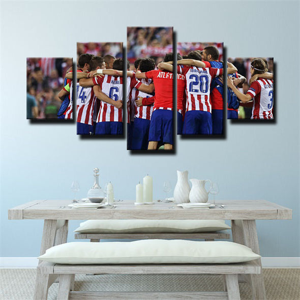 5 panel canvas art framed prints Atlético Madrid Symbol  decor picture1232 (1)