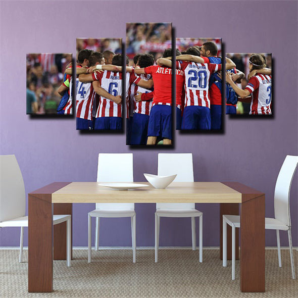 5 panel canvas art framed prints Atlético Madrid Symbol  decor picture1232 (2)