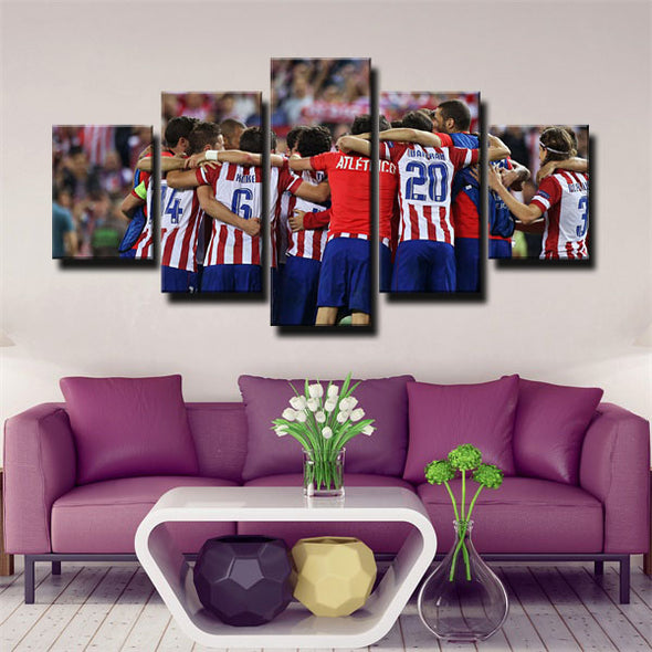 5 panel canvas art framed prints Atlético Madrid Symbol  decor picture1232 (3)