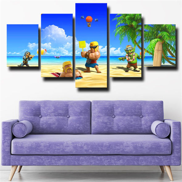 5 panel canvas art framed prints Best Game Clash Royale wall picture-1501 (1)