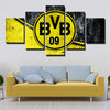 5 panel canvas art framed prints Borussia Dortmund yellow wall decor-1201 (2)