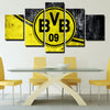 5 panel canvas art framed prints Borussia Dortmund yellow wall decor-1201 (3)