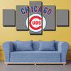5 panel canvas art framed prints CCubs MLB team  standard  home decor-1201 (2)
