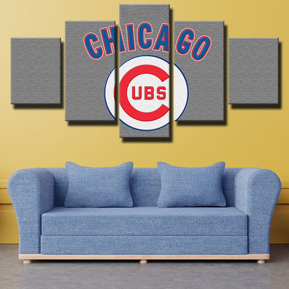 5 panel canvas art framed prints CCubs MLB team  standard  home decor-1201 (2)