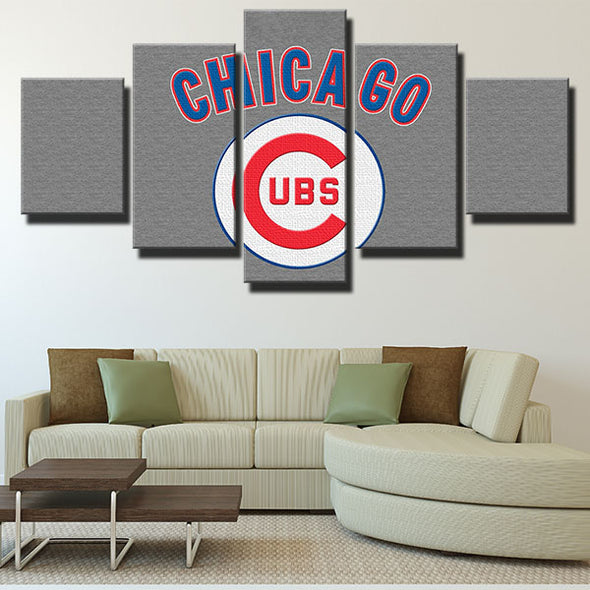 5 panel canvas art framed prints CCubs MLB team  standard  home decor-1201 (3)
