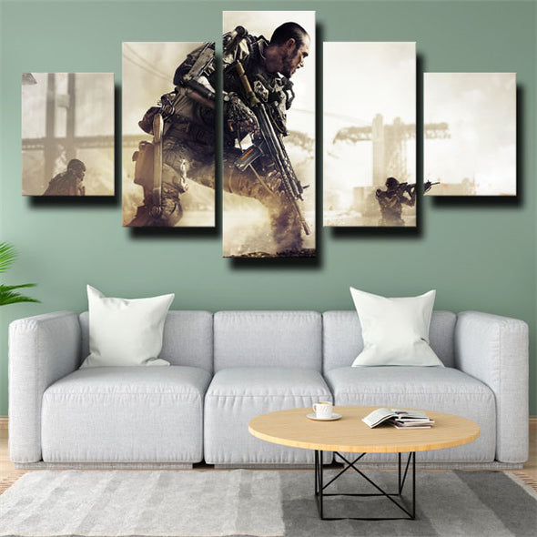 5 panel canvas art framed prints COD Advanced Warfare wall picture-1201 (2)