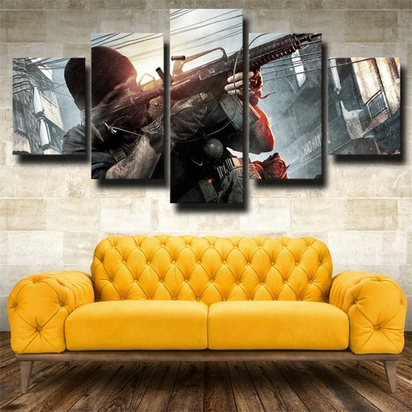 5 panel canvas art framed prints COD Black Ops III live room decor-1211 (2)