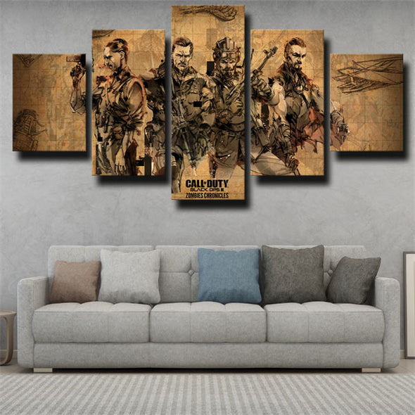 5 panel canvas art framed prints COD Black Ops III wall picture-1201 (2)