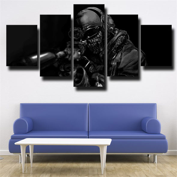 5 panel canvas art framed prints COD Ghosts live room decor-1205 (1)