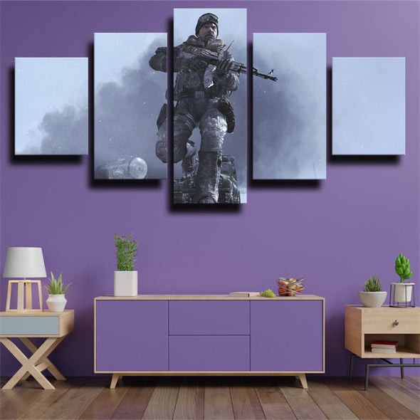 5 panel canvas art framed prints COD Modern Warfare 2 wall decor-1306 (2)
