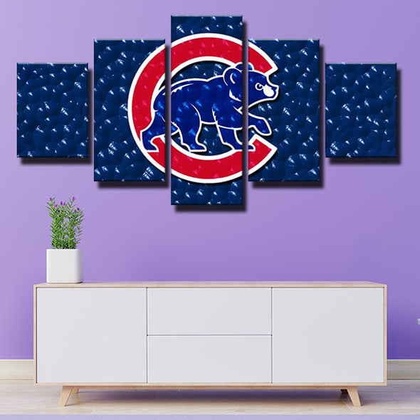 5 panel canvas art framed prints Chicago Cubs  Little Bear decor picture-1201 (2)