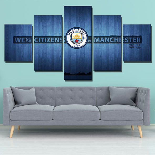 5 panel canvas art framed prints Citizens blue wood home decor-1201 (3)