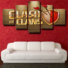 5 panel canvas art framed prints Clash Royale game logo decor picture-1508 (1)