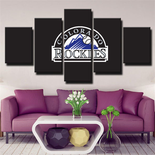 5 panel canvas art framed prints  Colorado Rockies LOGO  wall picture1201 (3)
