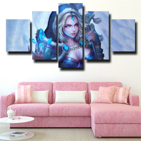 5 panel canvas art framed prints DOTA 2 Crystal Maiden decor picture-1279 (2)