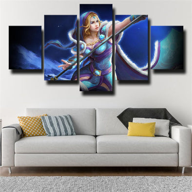 5 panel canvas art framed prints DOTA 2 Crystal Maiden home decor-1280 (1)