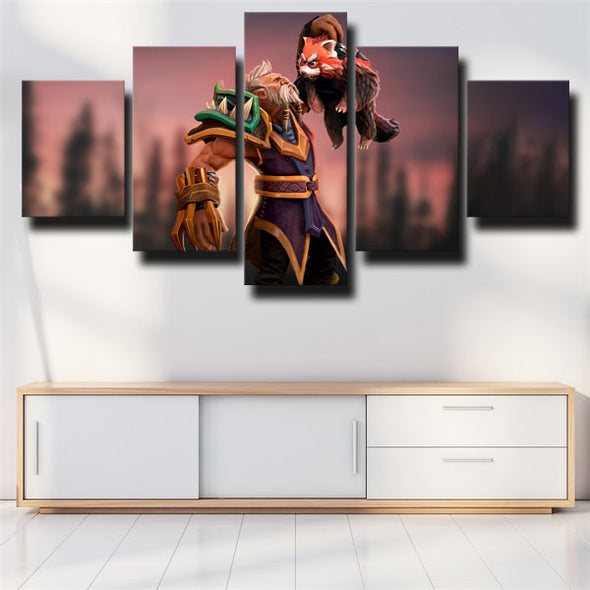 5 panel canvas art framed prints DOTA 2 Lone Druid home decor-1239 (2)