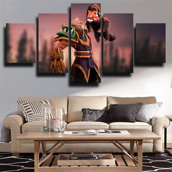5 panel canvas art framed prints DOTA 2 Lone Druid home decor-1239 (3)