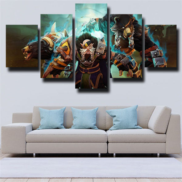 5 panel canvas art framed prints DOTA 2 Lone Druid live room decor-1241 (2)