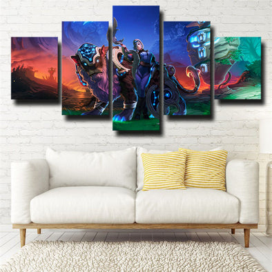 5 panel canvas art framed prints DOTA 2 Luna live room decor-1360 (1)