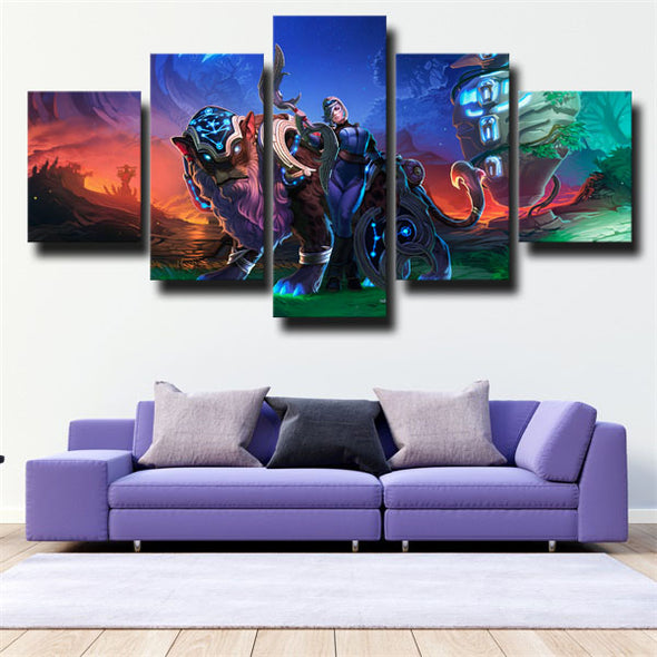 5 panel canvas art framed prints DOTA 2 Luna live room decor-1360 (2)