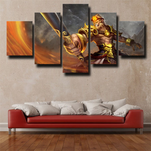 5 panel canvas art framed prints DOTA 2 Monkey King decor picture-1379 (3)