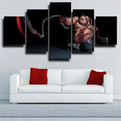 5 panel canvas art framed prints DOTA 2 Pudge wall decor-1412 (1)
