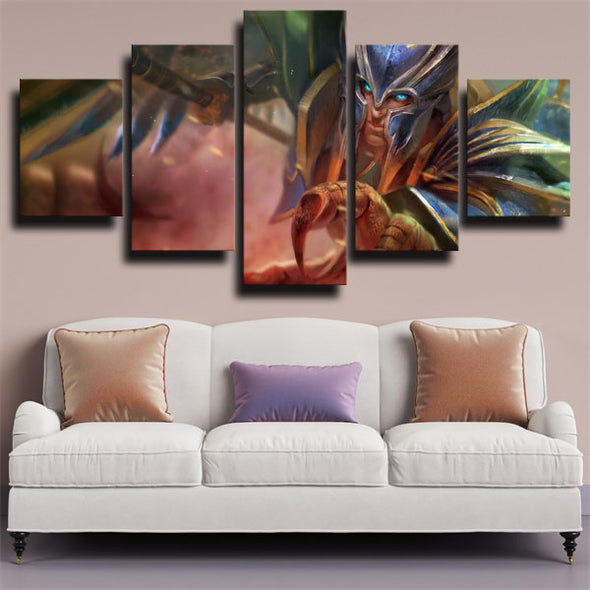 5 panel canvas art framed prints DOTA 2 Skywrath Mage home decor-1438 (3)