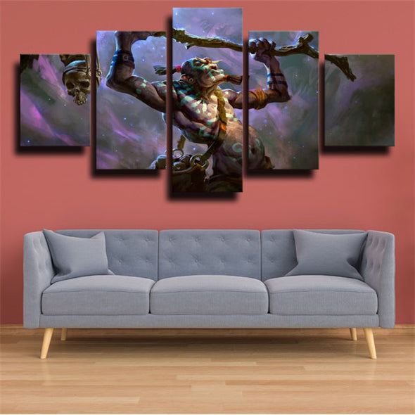 5 panel canvas art framed prints DOTA 2 Witch Doctor home decor-1486 (2)