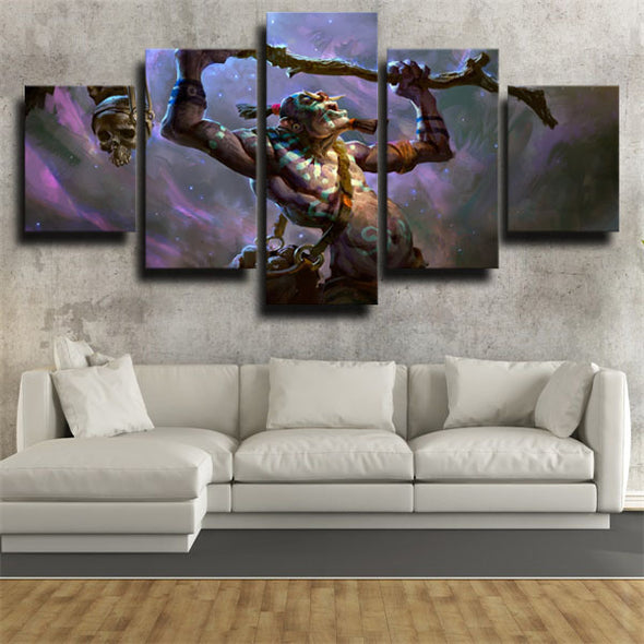 5 panel canvas art framed prints DOTA 2 Witch Doctor home decor-1486 (3)