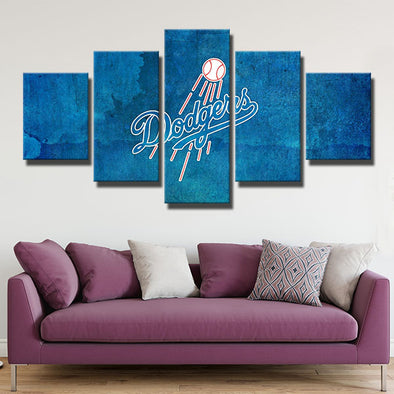 5 panel canvas art framed prints Dodgers Blue sky decor picture-4007 (1)